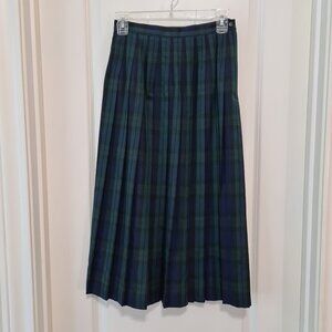 Westbound Plaid Pleated Skirt, Blue Green, 6